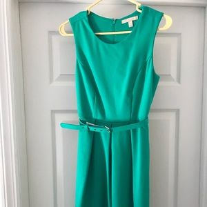 Green pleated dress
